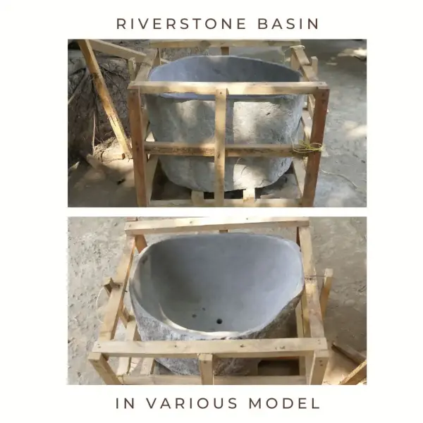 Product image 1 of the product “Basin from Riverstone, Natural surface, polished inside. Dia approx 81-85. Height 46-50 ”